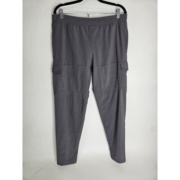 All in Motion Men's Cotton Tapered Fleece Cargo Joggers Gray Large - Picture 1 of 3